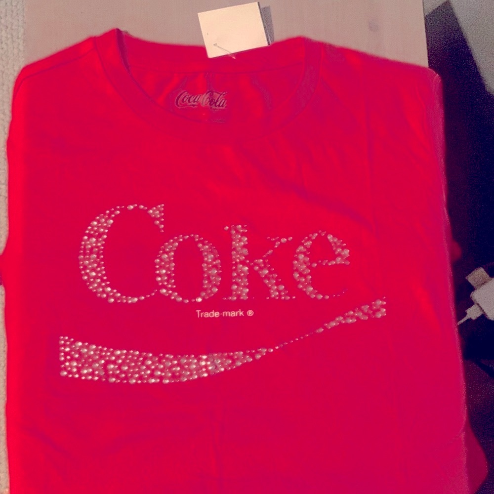 New  coke T-shirt with crystals , size M